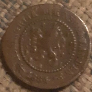 Netherlands Coin With Lions Head And Figure 1/2 Cent 1884 Nice Condition Still - Picture 1 of 2