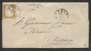 REGNO - 10 Cent. bistro oliva su lettera 1862 - (31) - Foto 1 di 1
