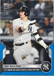 2022 Topps NOW #942 Josh Donaldson 10th Inning Walk Off Win 26/49- Free Shipping - Picture 1 of 2