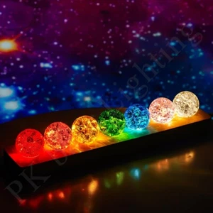 7 Pcs LED Crystal Ball Lights, Night Decor for Home/Events, Gift for Holidays UK - Picture 1 of 3