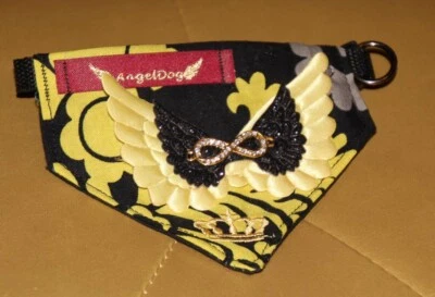 0065_Angeldog_Hundekleidung_Hundehalstuch_Halsband mit Tuch_chihuahua_Hund_XS - Bild 1 von 2