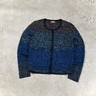 OLEANA Norway Women's Ethnic Floral Silk & Wool Knit Cardigan Sweater Size S-M?