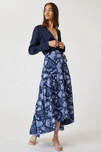 NWT  NEW Anthropologie Hutch Printed Wrap Maxi Skirt size M  blue color - Picture 1 of 9