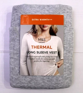 M & S Womens Thermal 2 Pack Brushed Fabric Extra Warmth Long Sleeve Vest Top ~18 - Picture 1 of 4