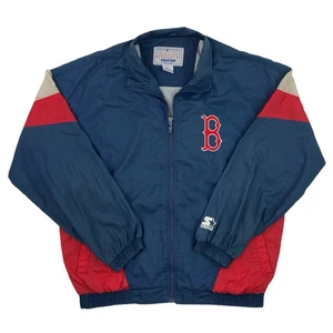 Vintage 90s Starter Full Zip Boston Red Sox Light Weight Windbreaker Jacket XL - Picture 1 of 9