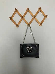 New Brighton Black Ginny Chain Strap Pebbled Leather Shoulder/Crossbody Bag - Picture 1 of 10