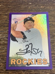 2016 Topps Heritage High Number #707 Chrome Purple Refractor Trevor Story RC - Picture 1 of 2