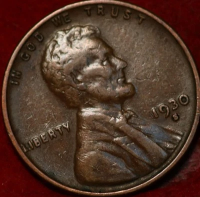 1930-S San Francisco Mint Copper Lincoln Wheat Cent - Image 1 of 2