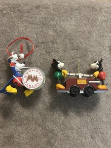 2 Hallmark Keepsake Ornaments 1997 Bandleader 1998 The Mickey and Minnie Handcar - Picture 1 of 7