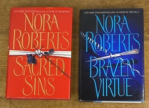 Nora Roberts Sacred Sins & Brazen Virtue HC W/DJ - D.C. Detectives Series 1-2 - Picture 1 of 24