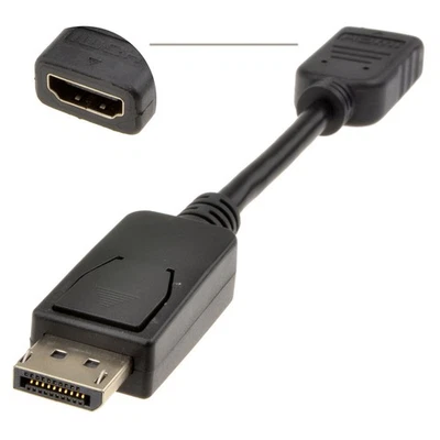 DisplayPort Stecker Zu HDMI Buchse Adapter Kabel 15Cm SCHWARZ - Bild 1 von 4