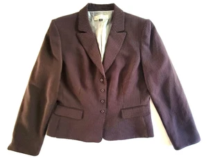 Chaqueta Traje Tahari Arthur S. Levine Granate Oscuro Marrón Rayas Talla 12 - Imagen 1 de 8