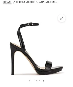 Nine West Loola Knöchelriemen-Sandale Stilettoabsatz schwarz Größe 6M neu 130 $ - Bild 1 von 14