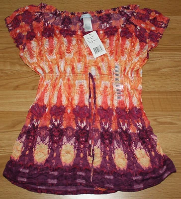 Blusa Camisa Mujer LIZWEAR Naranja Púrpura Amarilla Talla S Pequeña NUEVA CON ETIQUETAS Foto 1 de 2