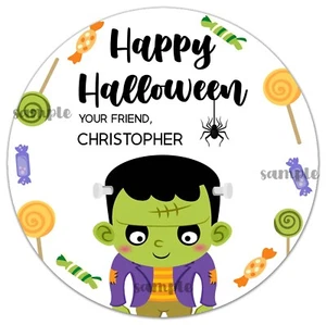 Frankenstein Monster Halloween Stickers for party lollipop goody bag favor - Picture 1 of 1