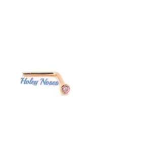 18ct Rose Gold 1.5mm created Pink Diamond Nose Stud Ring Pin Bone body jewellery - Picture 1 of 8