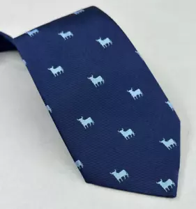 Corbata LESTER Hombre Azul Marino Pura Seda Seda Toro Toro Madrid Diseñador Lujo - Imagen 1 de 7