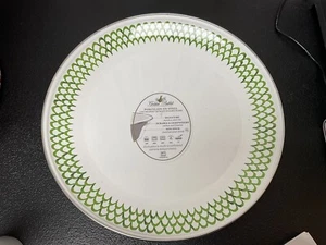 Golden Rabbit Round Dinner Plate 10.5" Cookware Swirl Design in Green-Lot 167 - Picture 1 of 2