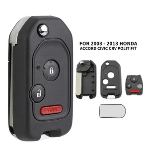 For 2003-2013 Honda Accord Civic CRV Polit Remote Flip key Fob Shell Cases - Picture 1 of 8