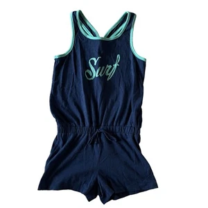 Old Navy Romper Girls M 8 Navy Blue & Mint "Surf" - Picture 1 of 5