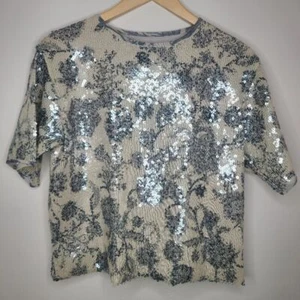 Camiseta de lentejuelas Cynthia Rowley Reese talla S - Imagen 1 de 6