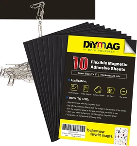 Magnetic Adhesive Sheets, 4" x 6", 10-Pack, Cuttable Flexible Craft Magnets - Picture 1 of 8