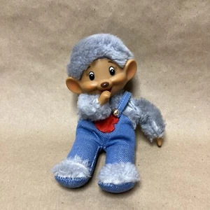 Vintage Thumbsucker Plush Blue Overalls Vinyl Face Hands 8” Unbranded - Picture 1 of 6