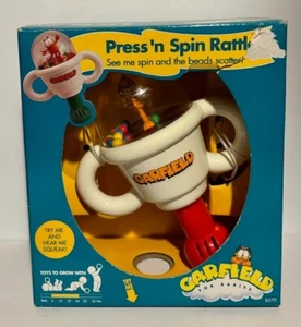 1991 Remco Baby Garfield Press ‘N Spin Rattle New - Picture 1 of 2