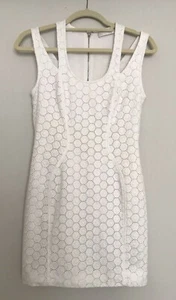 REBECCA MINKOFF Size 0 White Dress Eyelet 100% Cotton, Fully Lined - Picture 1 of 5