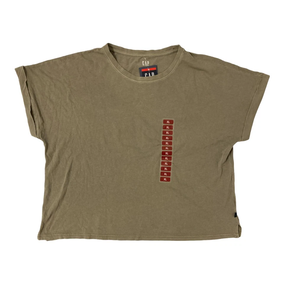 Gap Women's Washed Short Sleeve T-Shirt Green Vetiver Size XXL