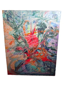 Abstract Canvas Acrylic Painting musk yai  16x20 - Picture 1 of 5