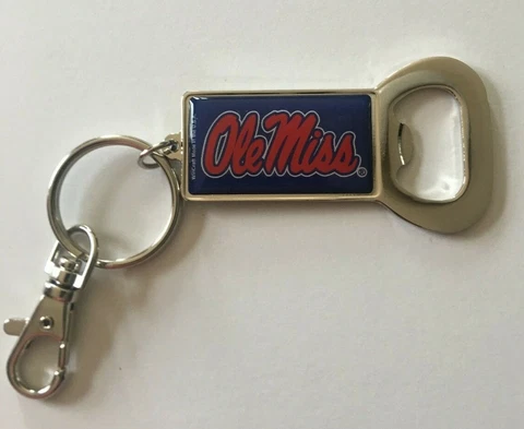 OLE MISS METAL BOTTLE OPENER KEY RING Cover