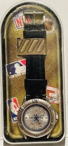 RELOJ VINTAGE 1998 NFL DALLAS COWBOYS ACERO INOXIDABLE CUERO NUEVO RARO [M2] - Imagen 1 de 4