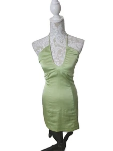 Aritzia Sun-deh Dress Green Halter Slip Mini Women's 6 - Picture 1 of 9