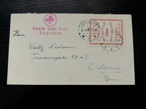 1946 Denmark Danish Internment Camp Red Cross Postcard Cover Guidager to Odense - Picture 1 of 2