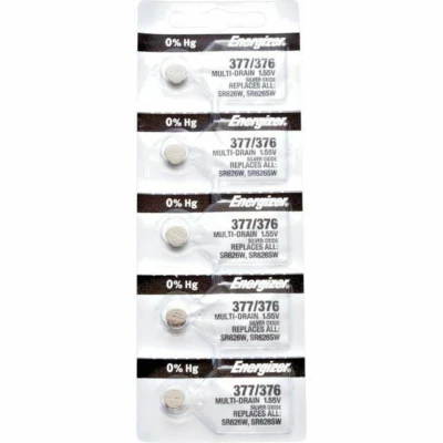 100 pcs. Energizer 377/376 SR626W Silver Oxide Coin Cell Batteries 1.55V ** - Image 1 of 3
