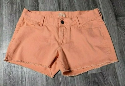 Old Navy Womens Size 6 The Diva Fringe Orange Denim Shorts - Image 1 of 4