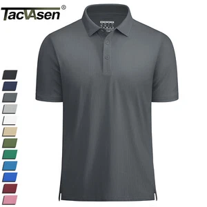 Camisas polo de golf de manga corta para hombre de secado rápido rendimiento informales de negocios T - Imagen 1 de 96