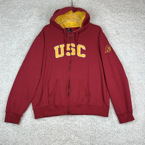 USC Trojans Sweatshirt Womens XXL NCAA Colosseum Full Zip Hoodie Pockets Cover