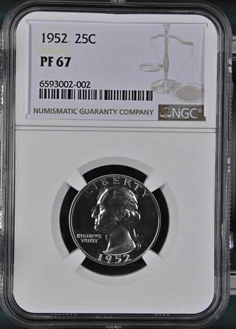 1952 Silver Proof Washington Quarter NGC PF67 Cover