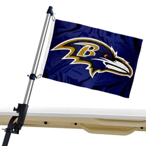 Baltimore Ravens Golf Cart Flag and Flagpole Mount Holder - Picture 1 of 6