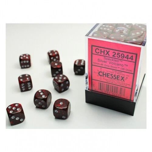 Dadi - 12 Mm - Vulcano Argento Maculato (Set Di Dadi 36 X W6) - Immagine 1 di 1