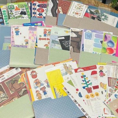 Scrapbook Paper Stickers Embellishments Cardstock Kits Crafting Supplies Lot 18# - Image 1 of 4