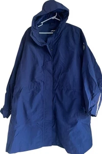 Lands End Squall Hooded Waterproof Winter Navy Blue Parka Coat Jacket 3X - Picture 1 of 8