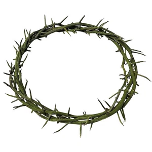 Jesus Crown of Thorns Handmade Wearable Crown, Green, 7.5-8 in, 1 Count - Picture 1 of 6