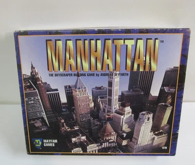 Manhattan Board Game Mayfair Skyscraper Building 1996 Complete Vintage - Image 1 of 4