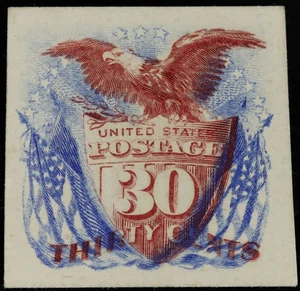 US Stamp Scott#121P4 30c Pictorial Proof - Hingd - Nice Stamp - Picture 1 of 3