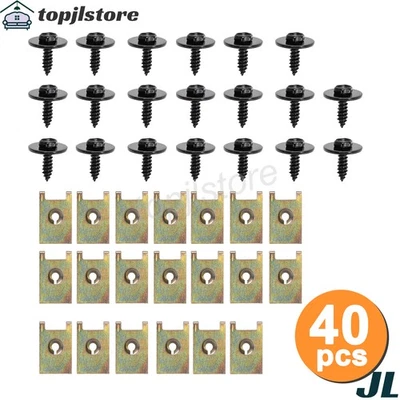 40x M6 Bolts U-nut Clip For Mercedes Benz Engine Under Cover Splash Shield Body - Image 1 of 4