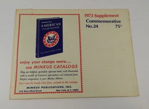 Minkus Nº Conmemorativo 24 páginas de álbum de estampillas suplementarias 1973 - Imagen 1 de 2