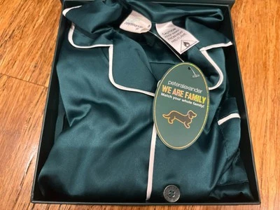 BNWT Peter Alexander Christmas Green With White Trims Satin Pj Set - SIZE 6 Kids Foto 1 de 2